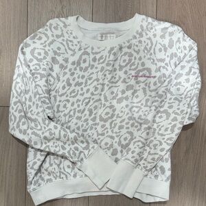 Spiritual Gangster Gray Leopard Sweatshirt Size Medium